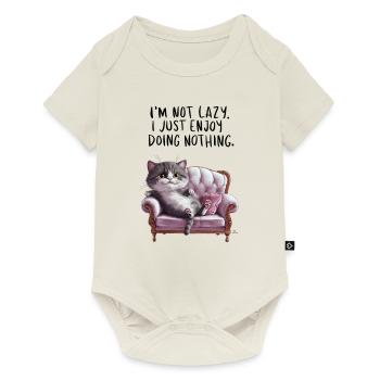 Chat paresseux, je ne suis pas paresseux. J’aime juste ne rien faire - Body à manches courtes Premium Bébé - blanc cassé - Devant