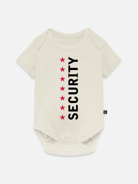 Security Text Logo - Baby Premium Kurzarmbody - Naturweiß