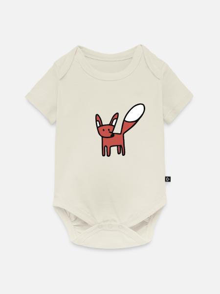 Fuchs - Baby Premium Kurzarmbody - Naturweiß