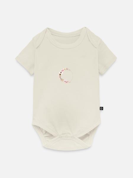 peachy_wreath - Baby Premium Kurzarmbody - Naturweiß