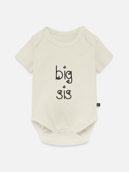 Big Sis - Baby Premium Kurzarmbody - Naturweiß