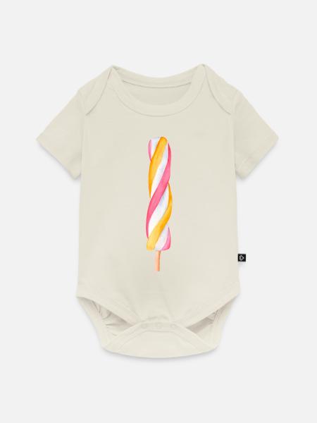 Mehrfarbige Eiscreme - Baby Premium Kurzarmbody - Naturweiß