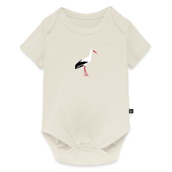 Cigogne blanche - Body à manches courtes Premium Bébé - blanc cassé - Devant