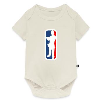 Logo du travailleur de la construction - Body à manches courtes Premium Bébé - blanc cassé - Devant