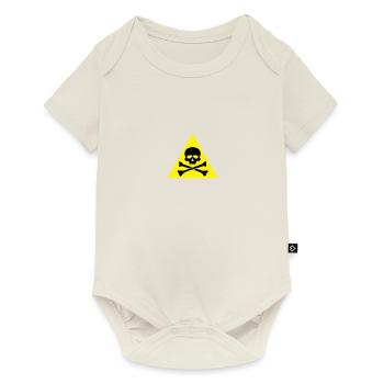 panneau danger tete de mort crane os - Body à manches courtes Premium Bébé - blanc cassé - Devant