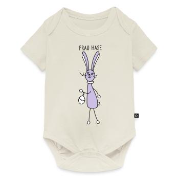 Mme lapin - Body à manches courtes Premium Bébé - blanc cassé - Devant