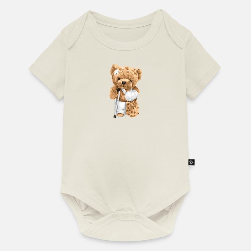Ourson blessé - Body à manches courtes Premium Bébé - blanc cassé