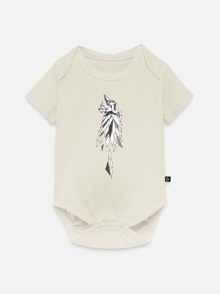 Katze grau Polygon - Baby Premium Kurzarmbody - Naturweiß