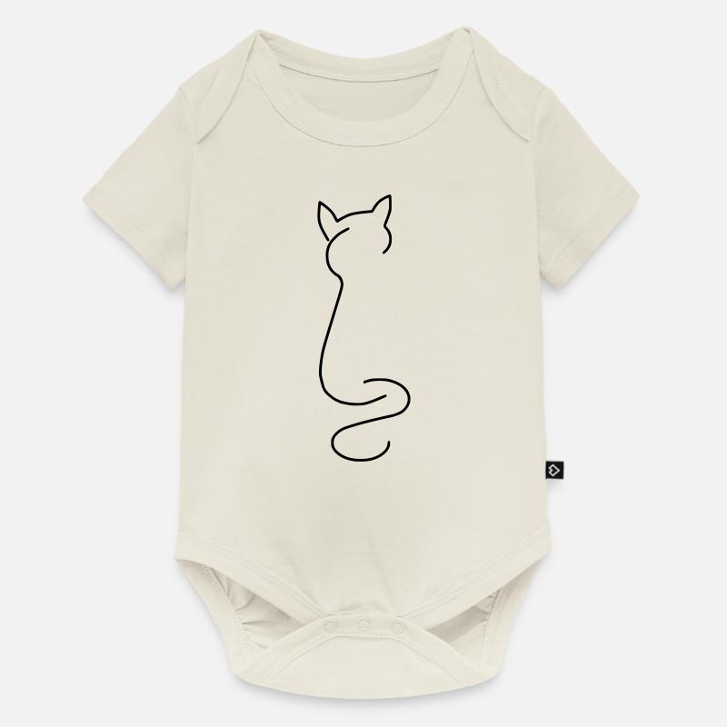 Chat - Body à manches courtes Premium Bébé - blanc cassé