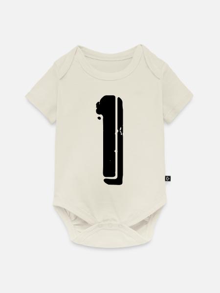 1 Zahl Trikot - Baby Premium Kurzarmbody - Naturweiß