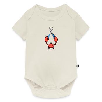 Bande dessinée homard crabe homard homard langouste bleu ciseaux - Body à manches courtes Premium Bébé - blanc cassé - Devant