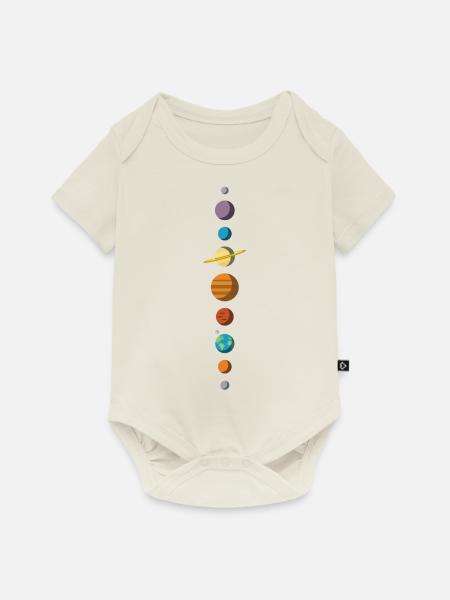 Sonnensystem - Baby Premium Kurzarmbody - Naturweiß