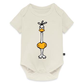 Road Runner Kuckuck Vogel lustig langer Hals steht - Baby Premium Kurzarmbody - Naturweiß - Vorne