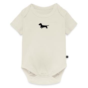 Rauhaardackel Ferdi | DCKL - Baby Premium Kurzarmbody - Naturweiß - Vorne