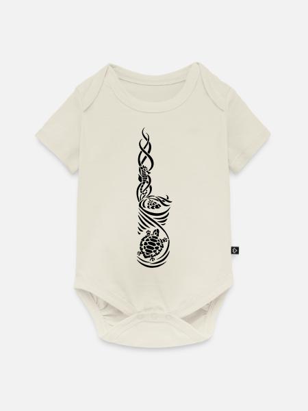 UW-Tribal - Baby Premium Kurzarmbody - Naturweiß