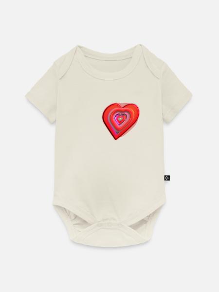 Das Herz der rast - Baby Premium Kurzarmbody - Naturweiß
