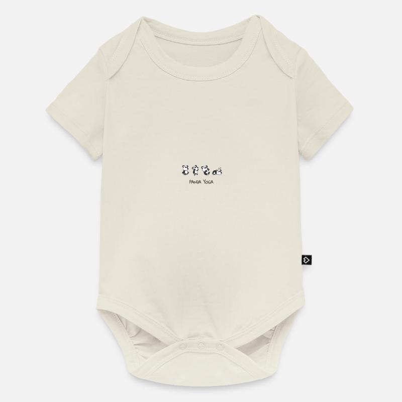 Panda Yoga | drôle | Cadeau - Body à manches courtes Premium Bébé - blanc cassé