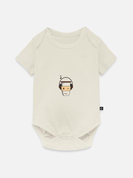 Zwinkern Kaffebecher Musik - Baby Premium Kurzarmbody - Naturweiß