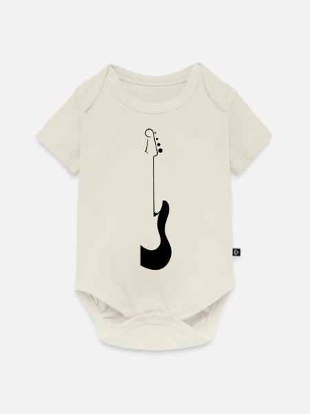 Gitarre - Baby Premium Kurzarmbody - Naturweiß
