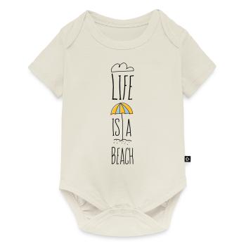 Life is a Beach lettering summer summer font - Baby Premium short-sleeve bodysuit - off white - Front