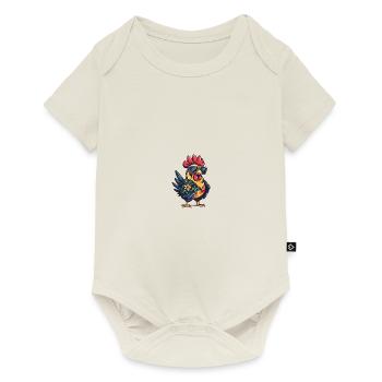 Coq Bande Dessinée Été Cool - Body à manches courtes Premium Bébé - blanc cassé - Devant