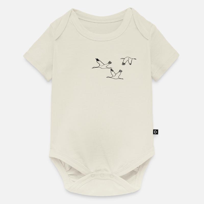 Kraniche - Baby Premium Kurzarmbody - Naturweiß
