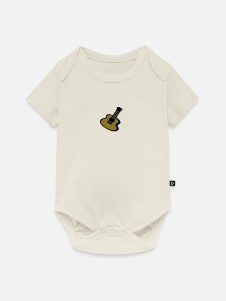 Gitarre - Baby Premium Kurzarmbody - Naturweiß