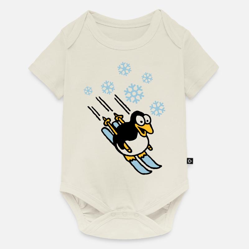 pinguin_ski_022011_h_3c - Baby Premium Kurzarmbody - Naturweiß