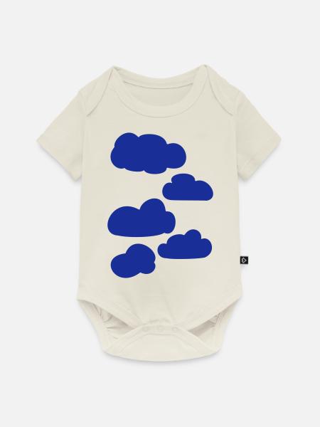 Wolken - Baby Premium Kurzarmbody - Naturweiß
