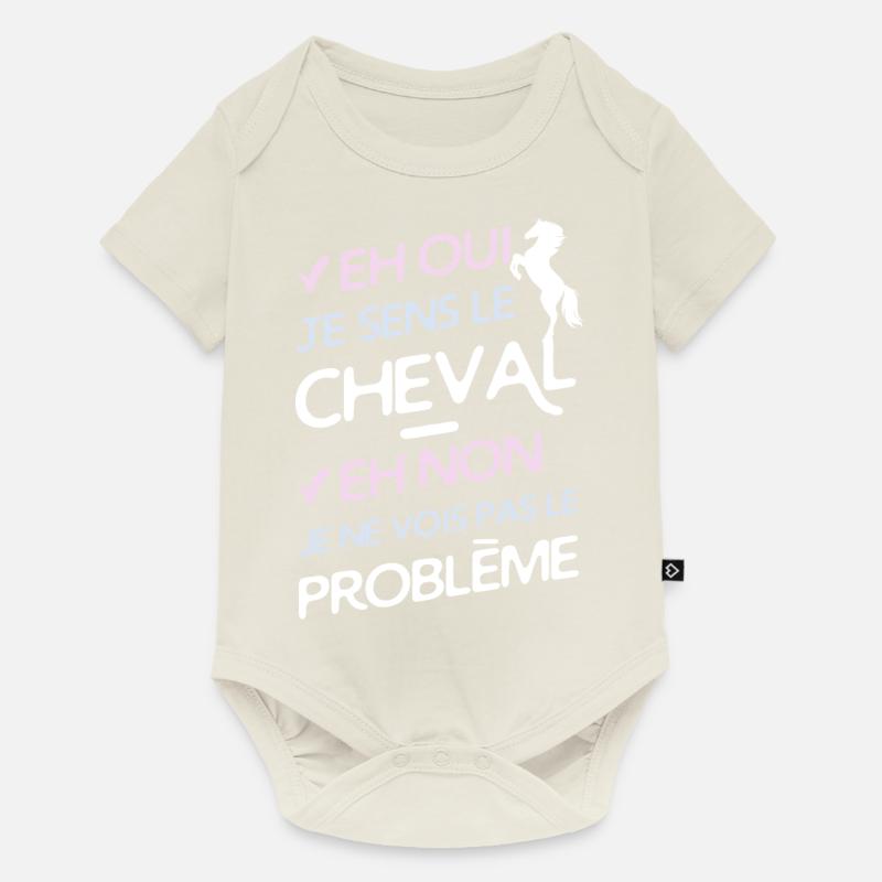 Je sens le cheval - Body à manches courtes Premium Bébé - blanc cassé
