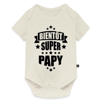 bientôt super papy - Body à manches courtes Premium Bébé - blanc cassé - Devant