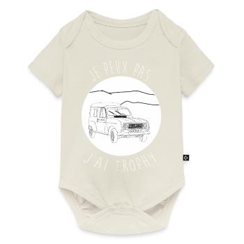 Je peux pas, j'ai trophy, version vêtements foncé - Body à manches courtes Premium Bébé - blanc cassé - Devant