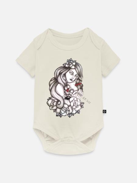 Skull love - Baby Premium Kurzarmbody - Naturweiß