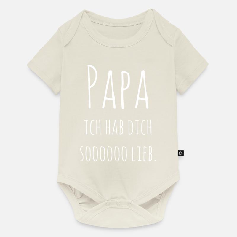 Papa je t'aime - Body à manches courtes Premium Bébé - blanc cassé
