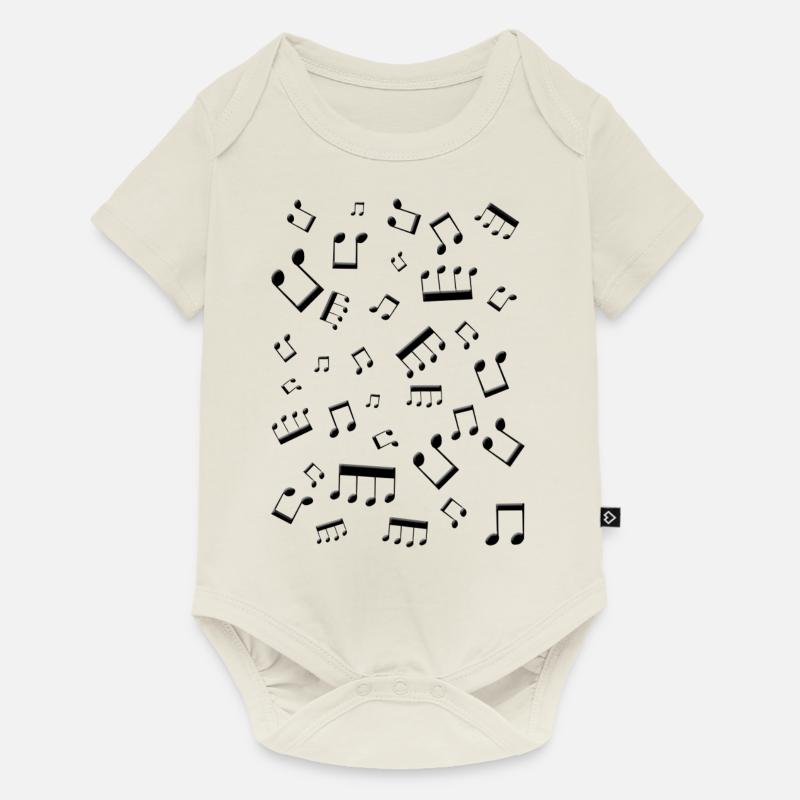 Note de Musique - Body à manches courtes Premium Bébé - blanc cassé
