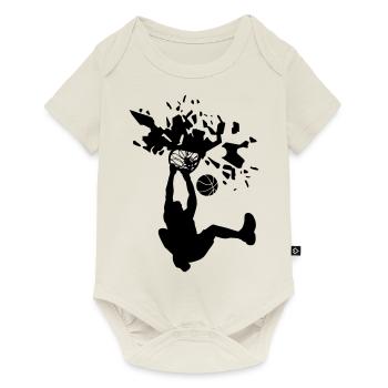 Basketball Slam Dunk Smash Basketballkorb - Baby Premium Kurzarmbody - Naturweiß - Vorne