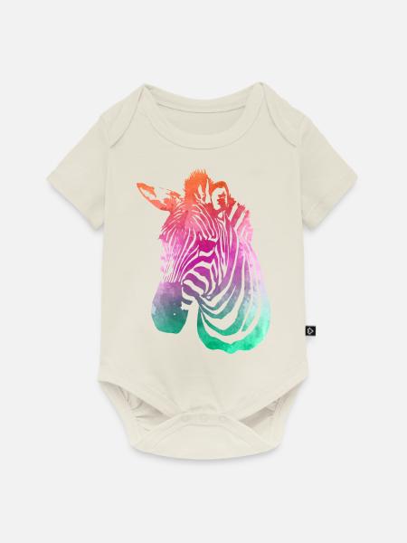 Zebra Modetrend - Baby Premium Kurzarmbody - Naturweiß