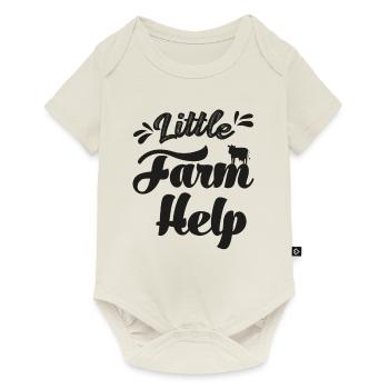 Petit bébé fermier agriculture progéniture - Body à manches courtes Premium Bébé - blanc cassé - Devant