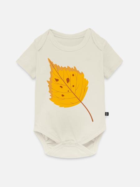 Birkenblatt - Baby Premium Kurzarmbody - Naturweiß
