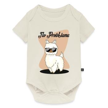 Lama lama alpaga no problemama probllama - Body à manches courtes Premium Bébé - blanc cassé - Devant