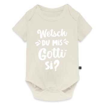 Wetsch du mis Gotti fragen Patentante fragen - Baby Premium Kurzarmbody - Naturweiß - Vorne