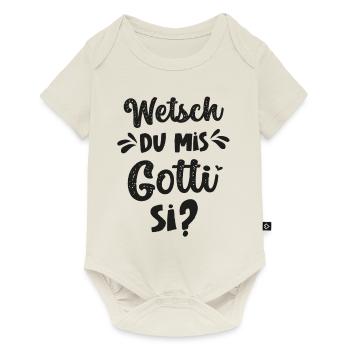 Wetsch du mis Gotti fragen Patentante fragen - Baby Premium Kurzarmbody - Naturweiß - Vorne