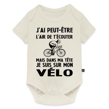 Cyclisme sur Mon Vélo - Body à manches courtes Premium Bébé - blanc cassé - Devant