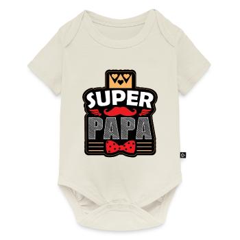 SUPER PAPA - Body à manches courtes Premium Bébé - blanc cassé - Devant