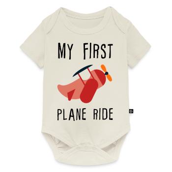 My First Plane Ride 4 - Baby Premium Kurzarmbody - Naturweiß - Vorne