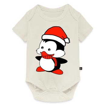 penguin loves Christmas - Baby Premium short-sleeve bodysuit - off white - Front