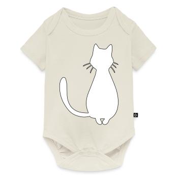 katze - Baby Premium Kurzarmbody - Naturweiß - Vorne