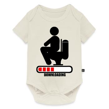 chier toilette caca downloading barre chargement - Body à manches courtes Premium Bébé - blanc cassé - Devant