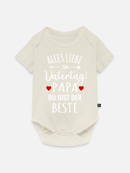 Alles Gute Liebe Vatertag bester Papa Glückwunsch - Baby Premium Kurzarmbody - Naturweiß