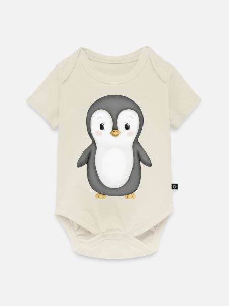 süßer Pinguin - Baby Premium Kurzarmbody - Naturweiß